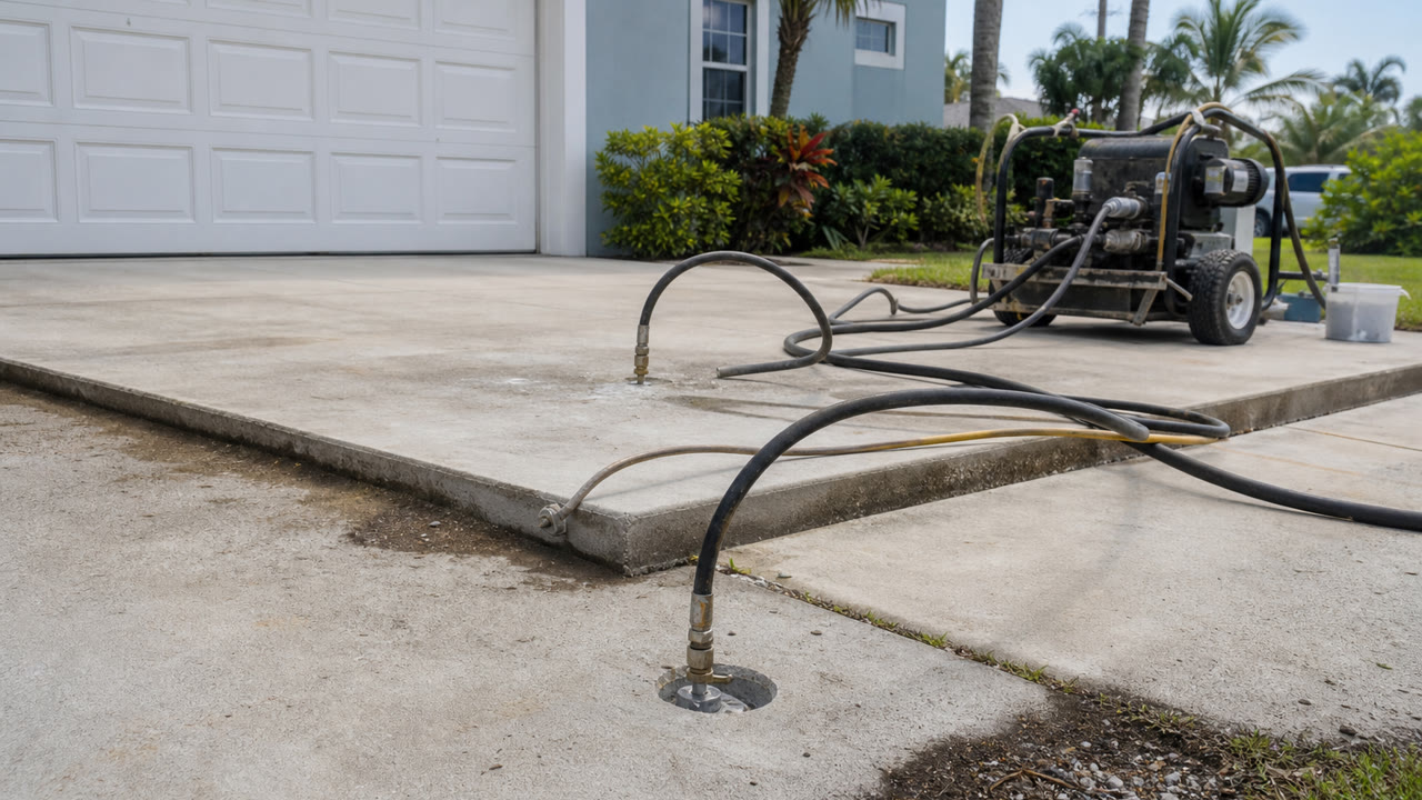 Service Scene for concrete lifting and leveling in Daytona Beach